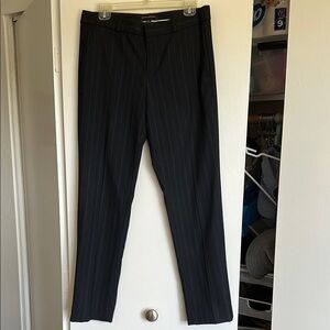 Banana Republic Black Pinstripe Dress Pants Classic Straight-Leg